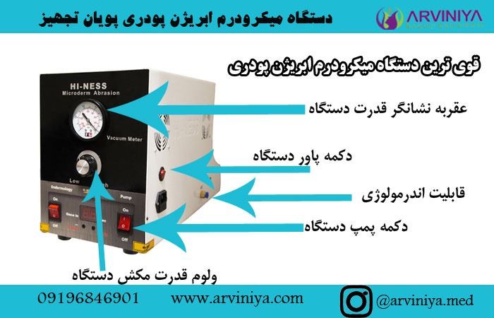 قیمت دستگاه میکرودرم ابریژن پودری| مکش بالا 